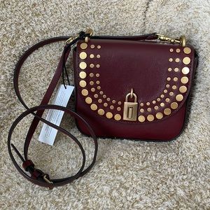 Rebecca Minkoff Love Too Studded Convertible Crossbody in Cherrywood